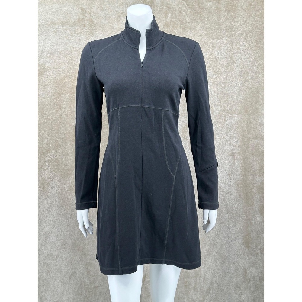Athleta Dress Women Small Petite Black Cassidy Ponte Knit Half Zip Modal Stretch